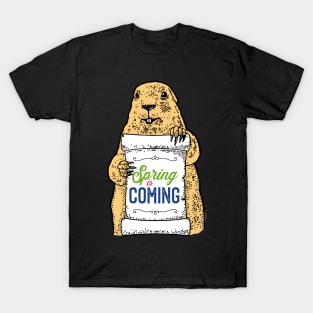 Spring is Coming Funny Groundhog day Gift T-Shirt